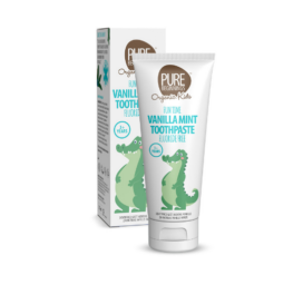 Органическая зубная паста Pure Beginnings с ксилитом и кальцием, вкус ваниль-мята, для детей от 3 лет, 75 мл