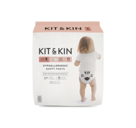 KIT and KIN гипоаллергенные подгузники-штанишки без латекса и хлора, мягкие и эластичные, размер 5, подходят для детей весом 12-15 кг, 20 шт.