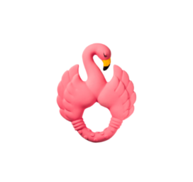 Игрушка для прорезывания зубов и купания NATRUBA ручной работы из биоразлагаемого натурального каучука, без химикатов, Фламинго пыльно-розовый, для детей с рождения.