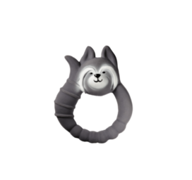 NATRUBA изготовленная вручную биоразлагаемая прорезыватель и игрушка для ванны из натурального каучука без химикатов Енот Пыльный Серый, от 0 лет