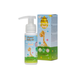 Натуральное детское масло AZETABIO с размягчающим маслом сладкого миндаля и маслом ши, с ароматом персика, 50 мл