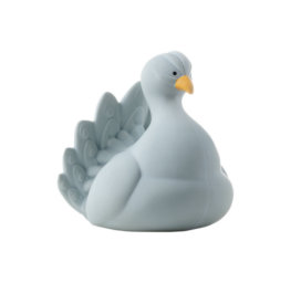 NATRUBA ручной работы биоразлагаемый прорезыватель и игрушка для ванны из натурального каучука без химикатов, светло-серого-голубого цвета Плавающий Павлин, для детей от 0 лет