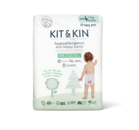 Гипоаллергенные, без латекса и хлора, очень мягкие и растягивающиеся подгузники-трусики KIT and KIN, размер 4, то есть 9-13 кг, 22 шт.