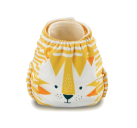 Гипоаллергенный и высокоабсорбирующий карманный подгузник KIT and KIN из ECONYL с сердцевиной из древесной целлюлозы и конопли, с узором тигра.