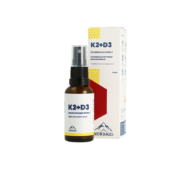 Оральный и быстро впитывающийся спрей с витаминами K2+D3 со сладким вкусом от NORDAID, 30 мл