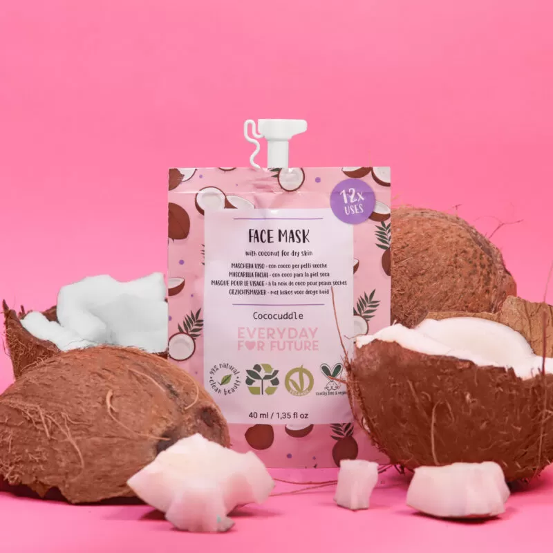 Маска для лица с эффектом смягчения и увлажнения VERYDAY FOR FUTURE Cococuddle для очень сухой кожи с маслами семян подсолнечника, касторовым и кокосовым маслом, 40 мл. — изображение 2