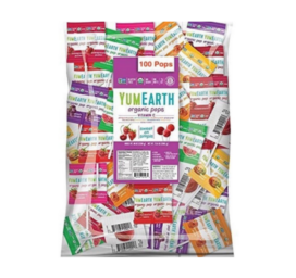 Леденцы YUMEARTH с органическими фруктовыми вкусами, 8 различных видов в упаковке, 100 шт.