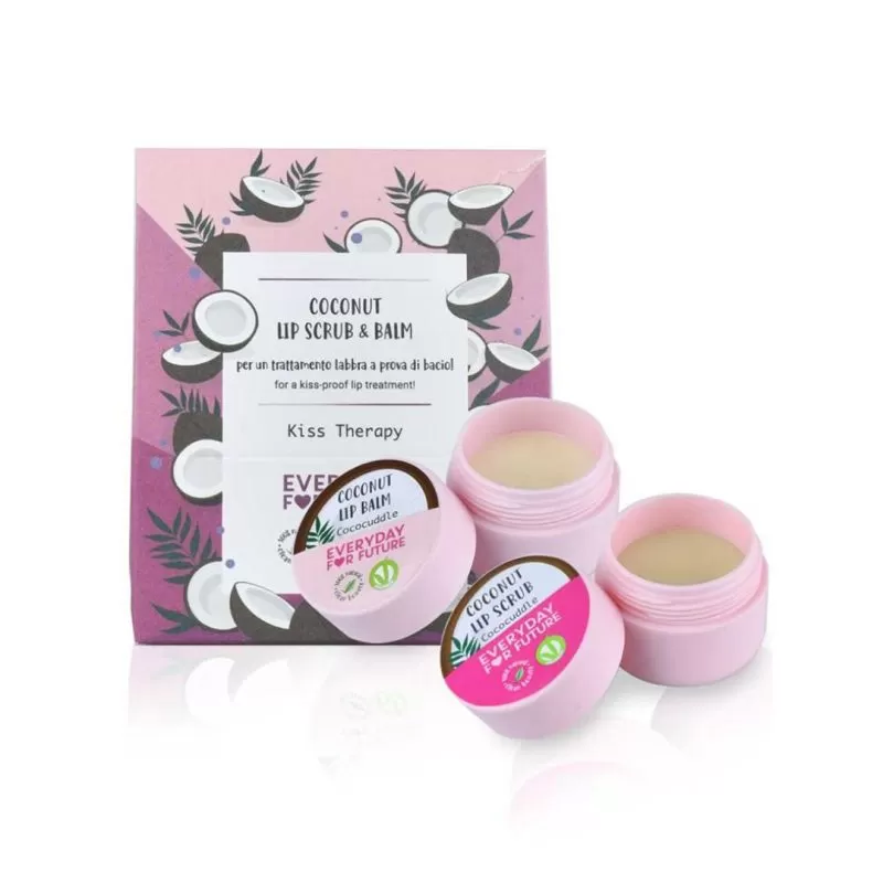 EVERYDAY FOR FUTURE Kiss Therapy бальзам для губ + скраб для губ с кокосом, 2*9,5 г