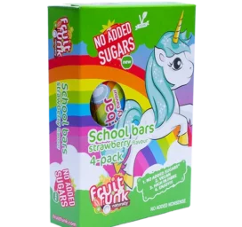 Сырая батончик со вкусом клубники и единорога FRUITFUNK, 4 штуки в упаковке, 4*20 г