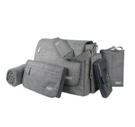 Сумка для подгузников BBLÜV Ültra с пеленальным ковриком, пледом и другими аксессуарами, цвет Heather Grey