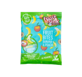 ФРУТФАНК снеки со вкусом банана и персика, 10 упаковок по 10г, 100г