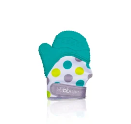 BBLÜV Glüv силиконовая текстурированная шуршащая варежка-прорезыватель, цвет AQUA
