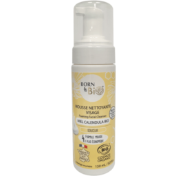 Очищающая пенка BORN TO BIO с календулой и медом для чувствительной и сухой кожи, 150 мл