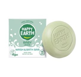 Увлажняющий боди-бар HAPPY EARTH 100% натуральный с маслом какао, без мыла, для детей, 50 г