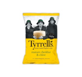 Чипсы "Tyrrell's" с выдержанным сыром чеддер и зеленым луком, 135 г