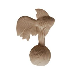 НАТРУБА ручной работы биоразлагаемая прорезыватель-погремушка из натурального каучука без химии ЗОЛОТАЯ РЫБКА, 0+ лет