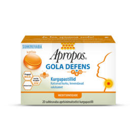 APROPOS GOLA DEFENS пастилки для горла со вкусом апельсина, 20 шт