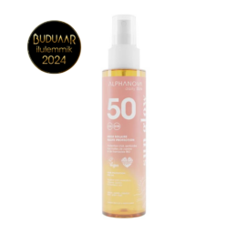 ALPHANOVA DAILY SUN SPF50 водостойкое масло-спрей для загара с маслами семян малины и жожоба, аромат моной, 125 мл