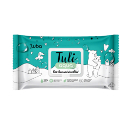 Влажные салфетки LUBA Tuli AQUA разлагаемые и компостируемые без содержания пластика с успокаивающим экстрактом лаванды, 60 шт.