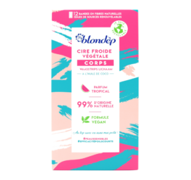 BLONDEPIL холодные восковые полоски для депиляции с кокосовым маслом для тела с тропическим ароматом, 12 шт.