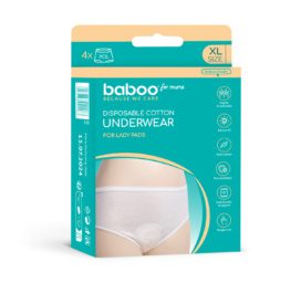 Одноразовое хлопковое белье BABOO размера XL, 4 шт.