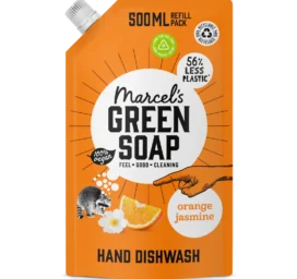 ЖИДКОЕ СРЕДСТВО ДЛЯ МЫТЬЯ ПОСУДЫ MARCELS GREEN SOAP с жасмином и апельсином, ПАКЕТ ДЛЯ ЗАПРАВКИ 500 мл