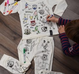 Пижама для футбола с раскрасками от Selfie Clothing, для детей возраста 6-8 лет