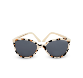 Солнцезащитные очки KIETLA Buzz с конструкцией без винтов и непробиваемой оправой, высокой категорией защиты 3, для детей 6-9 лет, цвет КРЕМОВЫЙ ЛЕОПАРД