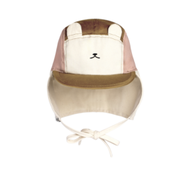 Шапка KIETLA Camper Hat UPF50 из органического хлопка для защиты от солнца, КОРИЧНЕВО-НАТУРАЛЬНАЯ, для возраста 0-2 года