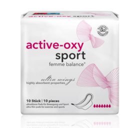 Гигиенические прокладки FEMME BALANCE® с активным кислородом для спорта, нейтрализующие запах и имеющие очень высокую впитываемость, изготовленные из био-целлюлозы, 10 шт.
