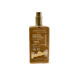 ALPHANOVA SUN сверкающее органическое сухое масло для тела и волос с маслами арганы, жожоба и баобаба, 100 мл