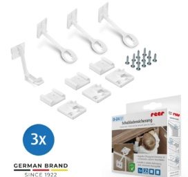 Блокиратор для выдвижных ящиков и дверей шкафов REER с установочным инструментом, 3 шт.