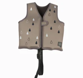 Жилет для плавания для детей с съёмными поддерживающими пластинами BBLUV Näj SPF50, цвет песочный, размер СРЕДНИЙ (3-6 лет)