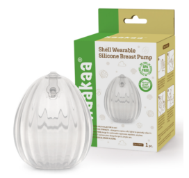 Портативный ручной силиконовый молокоотсос HAAKAA Shell с контейнером для молока, 120 мл