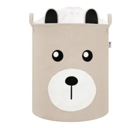 Корзина для хранения игрушек SIPO Premium с застежкой на шнурке Бежевый Медведь, 43 л