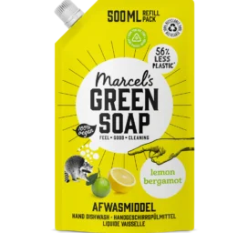 Средство для мытья посуды MARCEL'S GREEN SOAP с лимоном и бергамотом, ЗАПРАВОЧНЫЙ ПАКЕТ 500 мл