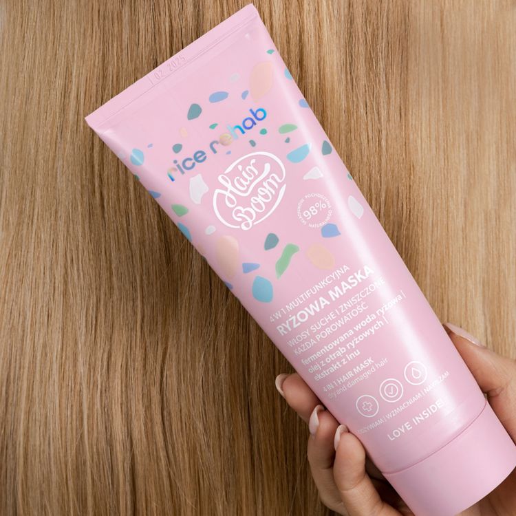 BIELENDA HairBoom Rice Rehab натуральная многофункциональная 4в1 рисовая маска для волос, 200 мл — изображение 5