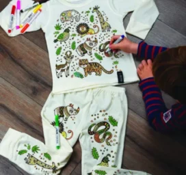 SELFIE CLOTHING Пижама-раскраска Jungle, размер 4–6 лет (128)