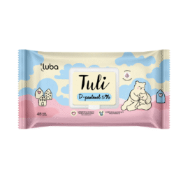 LUBA Tuli биоразлагаемые и компостируемые влажные салфетки с D-ПАНТЕНОЛОМ 5%, 48 шт