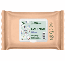 LUBA Tuli компостируемая влажная туалетная бумага с глицерином и хлопковым молочком, 50 шт