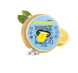 Таблетки для чистки зубов FRESMY Lemon в алюминиевой банке, 30 шт.
