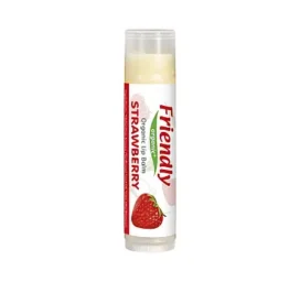 FRIENDLY ORGANIC Увлажняющий бальзам для губ с ароматом клубники, 4,25 г