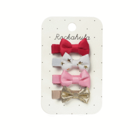 Мини-заколки для волос с бантиками ROCKAHULA Festival, 4 шт.