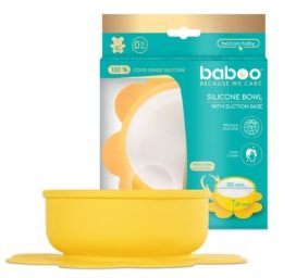 Силиконовая миска BABOO с присоской, жёлтая для детей от 6 месяцев