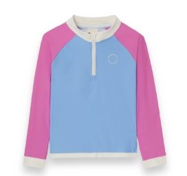 Футболка для плавания KIETLA ICONIC с защитой от солнца UPF 50+, ткань с УФ-сенсором для детей 2-4 лет, ПУРПУРНО-РОЗОВАЯ