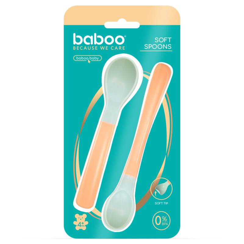Ложки с мягким наконечником BABOO Peachy Keen 4+ месяцев, 2 шт. — изображение 4