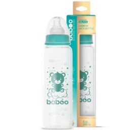 BABOO® Антиколиковая бутылочка для кормления из боросиликатного стекла с узким горлышком и соской из медицинского силикона, 3+ месяцев, 240 мл