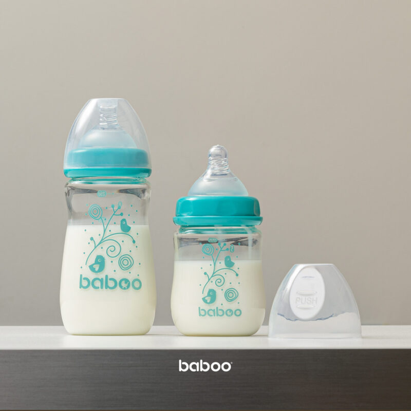 Антиколиковая бутылочка для кормления BABOO с широким горлышком из боросиликатного стекла, 0+ месяцев, 150 мл — изображение 5