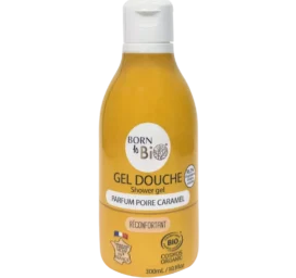Гель для душа BORN TO BIO с карамелью, успокаивающий, с органическим экстрактом груши и ячменной водой, 300 мл