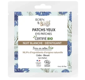 BORN TO BIO Патчи для контура глаз от тёмных кругов и отёков с органической водой из цветков василька, Неспокойная ночь